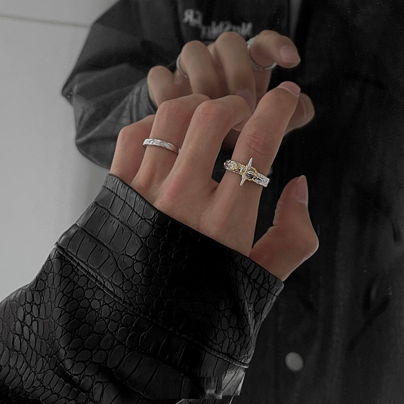 Original Gold Foil Series Cross Ring For Men