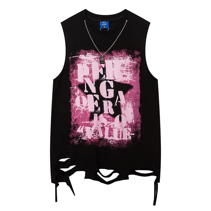 Five-pointed Star Necklace Strip Casual Vest Men