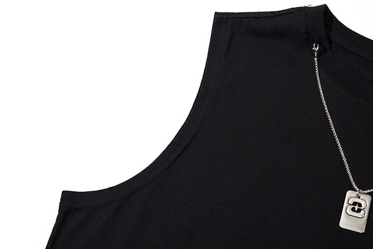 Gradient Ripped Necklace Vest For Men