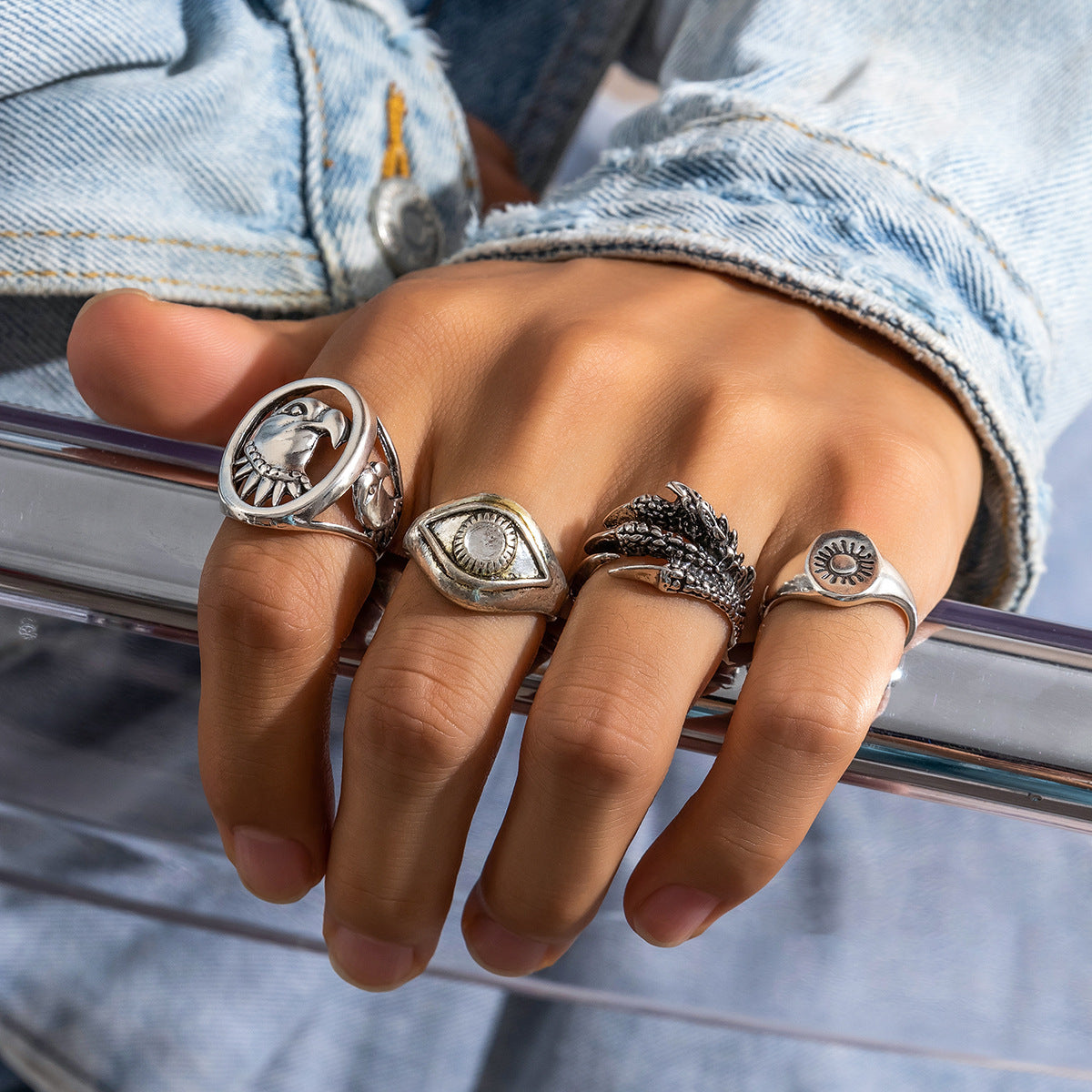 Retro Trendy Alloy Niche Hip Hop High-grade Ring For Men