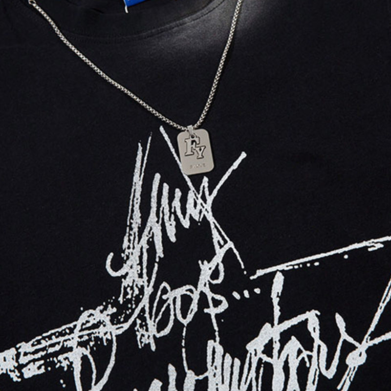 Five-pointed Star Graffiti Necklace Vest For Men
