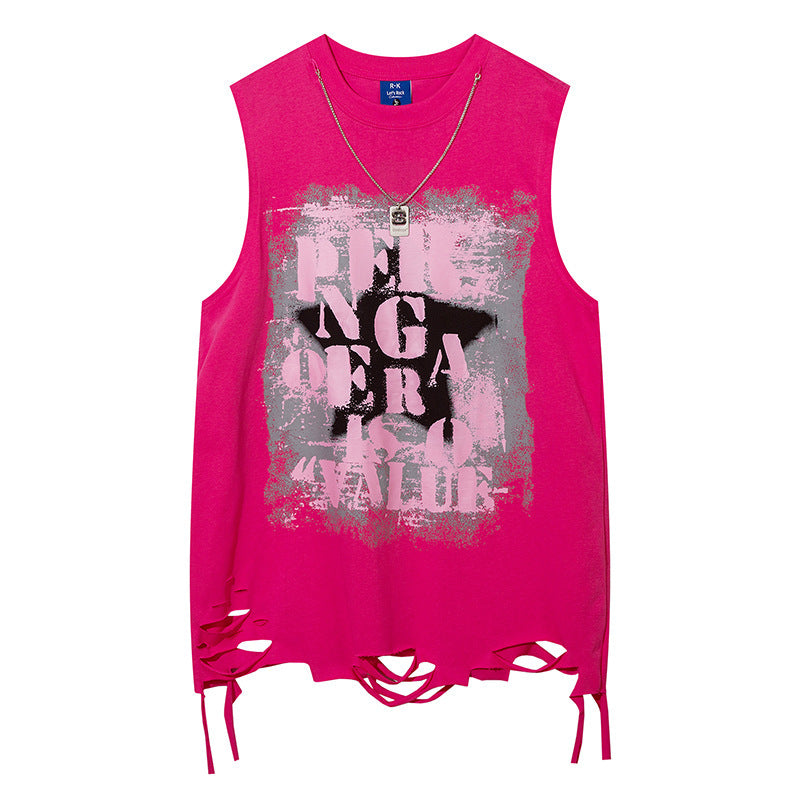 Five-pointed Star Necklace Strip Casual Vest Men