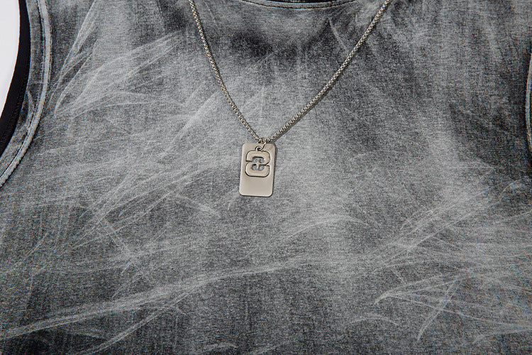 Tie-dye Gradient Ripped Necklace Vest For Men