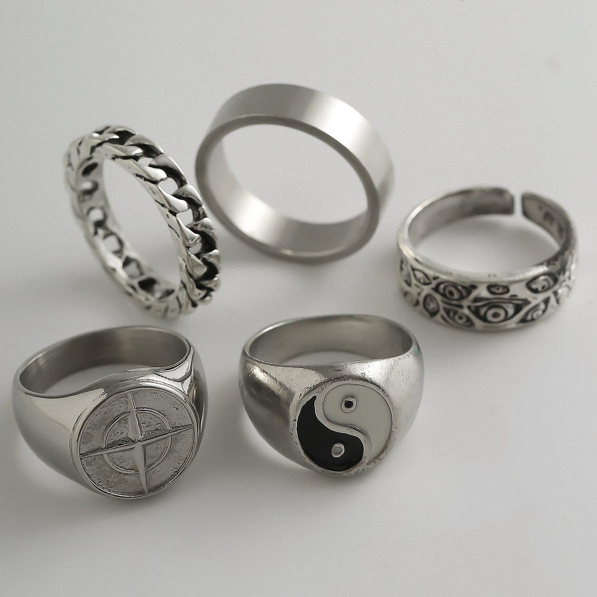 Retro Trendy Alloy Niche Hip Hop High-grade Ring For Men