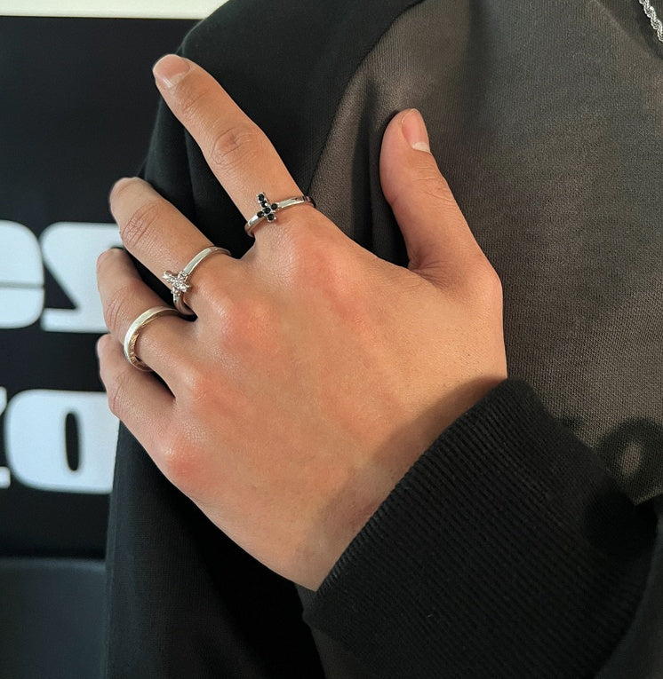 Cross Ring With Diamond And Zirconia For Men