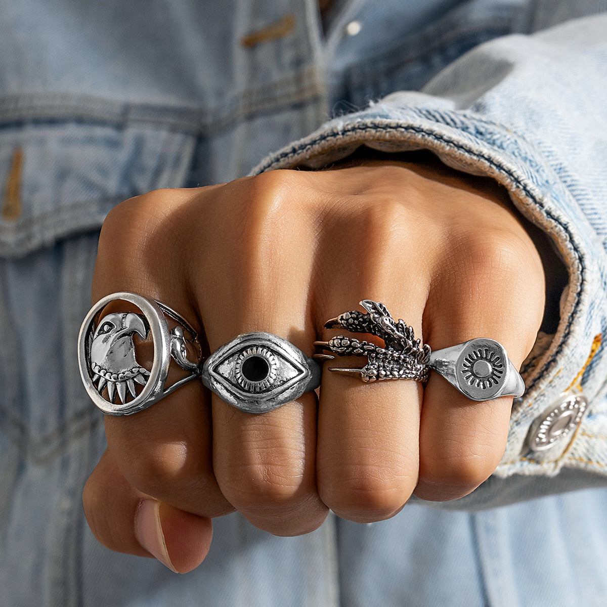 Retro Trendy Alloy Niche Hip Hop High-grade Ring For Men