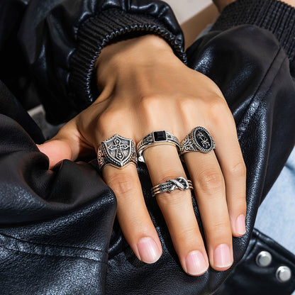 Retro Trendy Alloy Niche Hip Hop High-grade Ring For Men