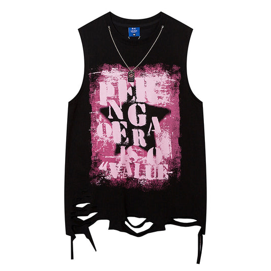 Five-pointed Star Necklace Strip Casual Vest Men