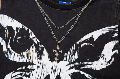 Butterfly Ripped Distressed Necklace Vest For Men