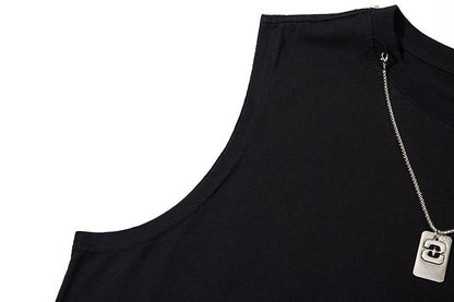 Gradient Ripped Necklace Vest For Men