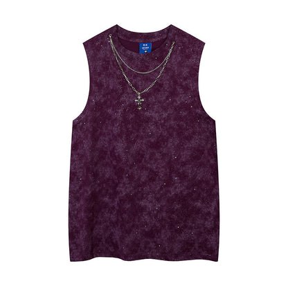 Fashion Starry Necklace Bar Casual Vest Men