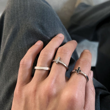 Cross Ring With Diamond And Zirconia For Men