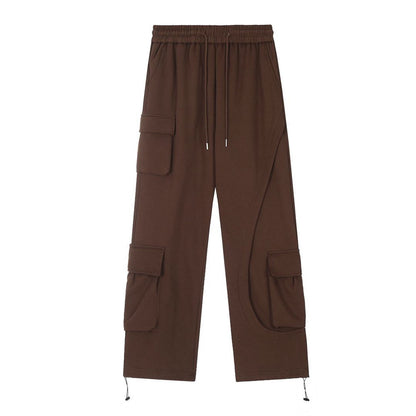 Loose Multi-pocket Workwear Straight Sweatpants Men