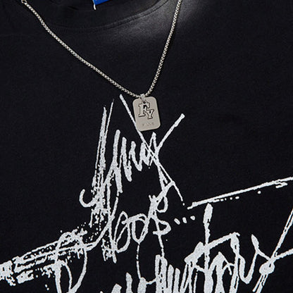 Five-pointed Star Graffiti Necklace Vest For Men
