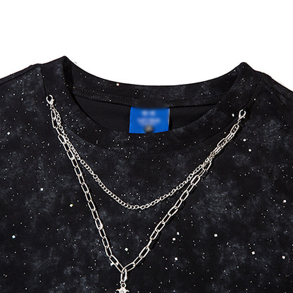 Fashion Starry Necklace Bar Casual Vest Men