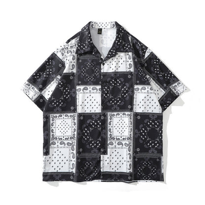 American Street Hip-Hop Animal Full Print Kurzarmhemd Mann