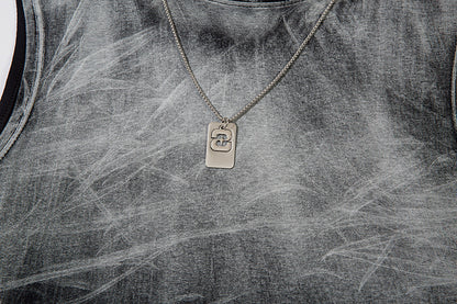 Tie-dye Gradient Ripped Necklace Vest For Men