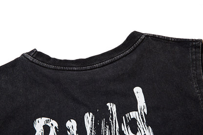 Butterfly Ripped Distressed Necklace Vest For Men
