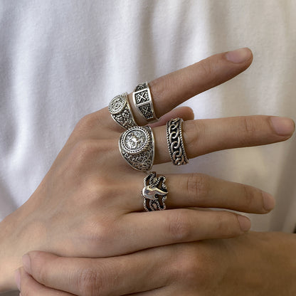 Retro Trendy Alloy Niche Hip Hop High-grade Ring For Men