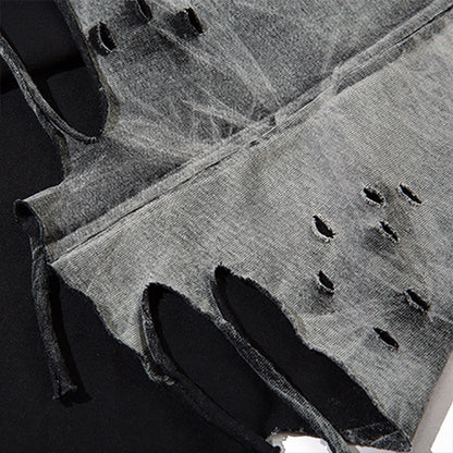 Gradient Ripped Necklace Vest For Men