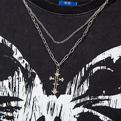 Butterfly Ripped Distressed Necklace Vest For Men
