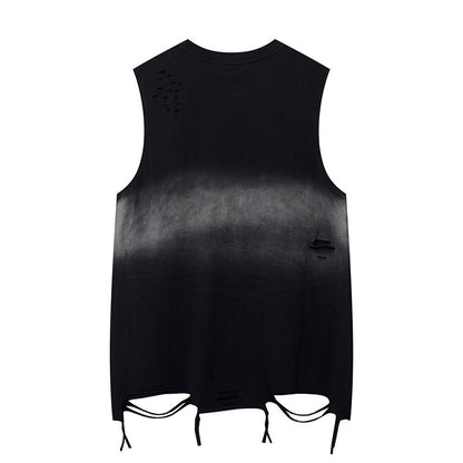 Ripped Necklace Strip Decoration Casual Vest Men