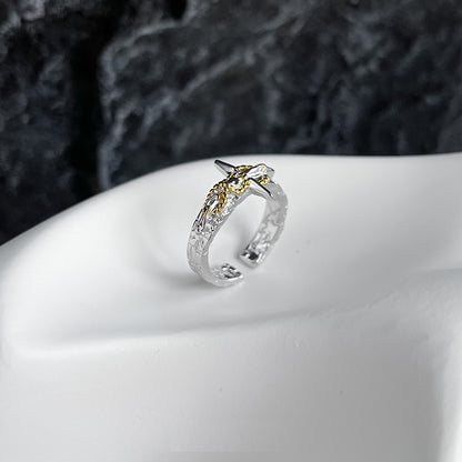 Original Gold Foil Series Cross Ring For Men