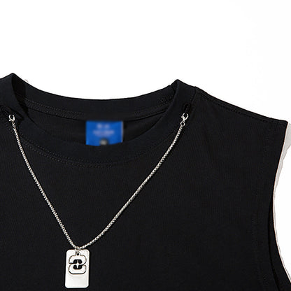 Gradient Ripped Necklace Vest For Men