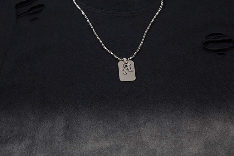 Ripped Necklace Strip Decoration Casual Vest Men
