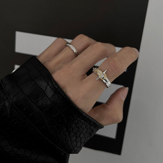 Original Gold Foil Series Cross Ring For Men