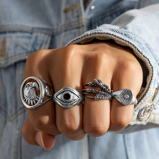 Retro Trendy Alloy Niche Hip Hop High-grade Ring For Men
